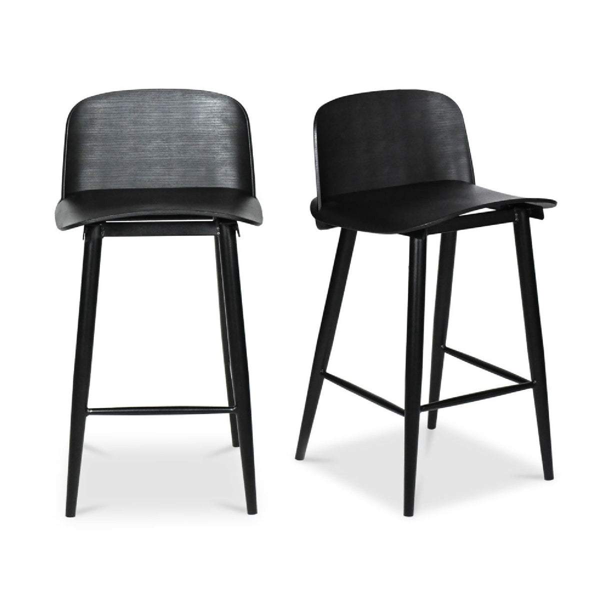   Modern European furniture - Black Indoor/Outdoor Counter Stools (2) - www.oroa.com | Oroa.com