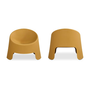   Yellow Round Outdoor Accent Chairs (2) | Oroa.com