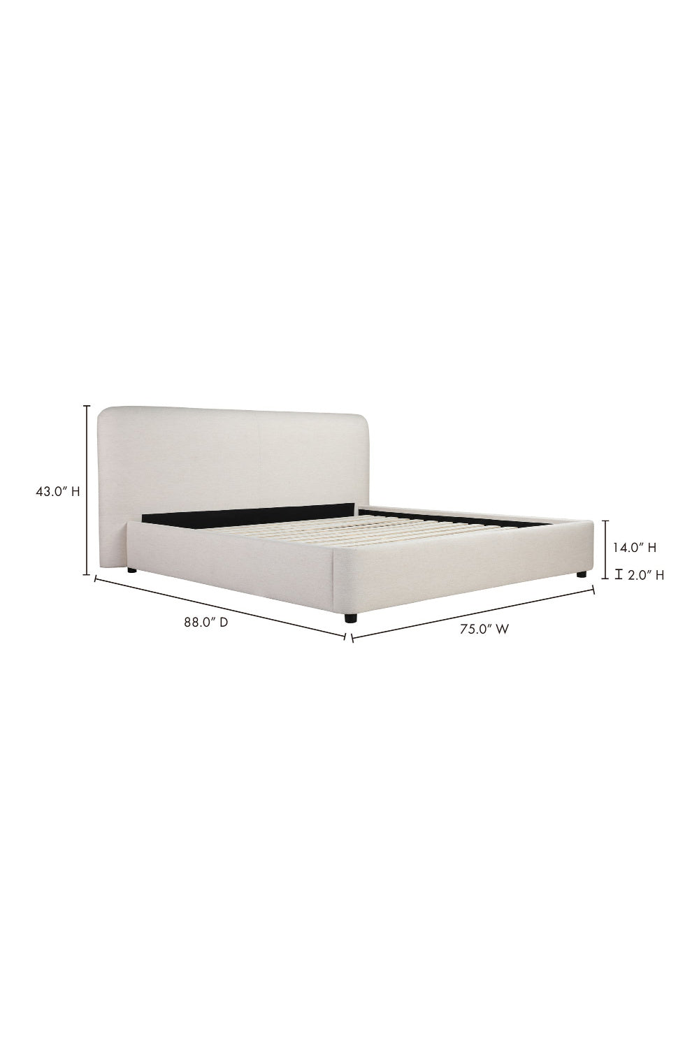   Modern European furniture - White Linen Queen Bed - www.oroa.com | Oroa.com
