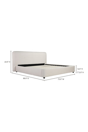   Modern European furniture - White Linen Queen Bed - www.oroa.com | Oroa.com