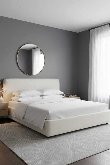   Modern European furniture - White Linen King Bed - www.oroa.com | Oroa.com