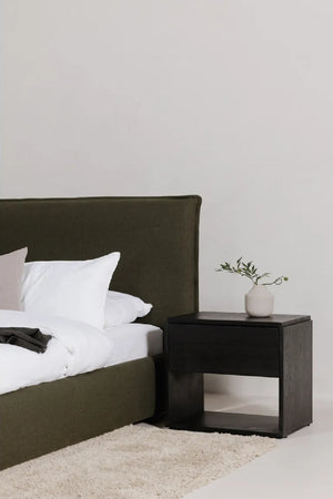   Modern European furniture - Green Linen Blend King Bed - www.oroa.com | Oroa.com