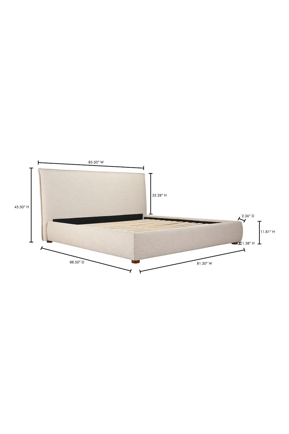   Modern European furniture - Beige Linen Blend Bed - www.oroa.com | Oroa.com
