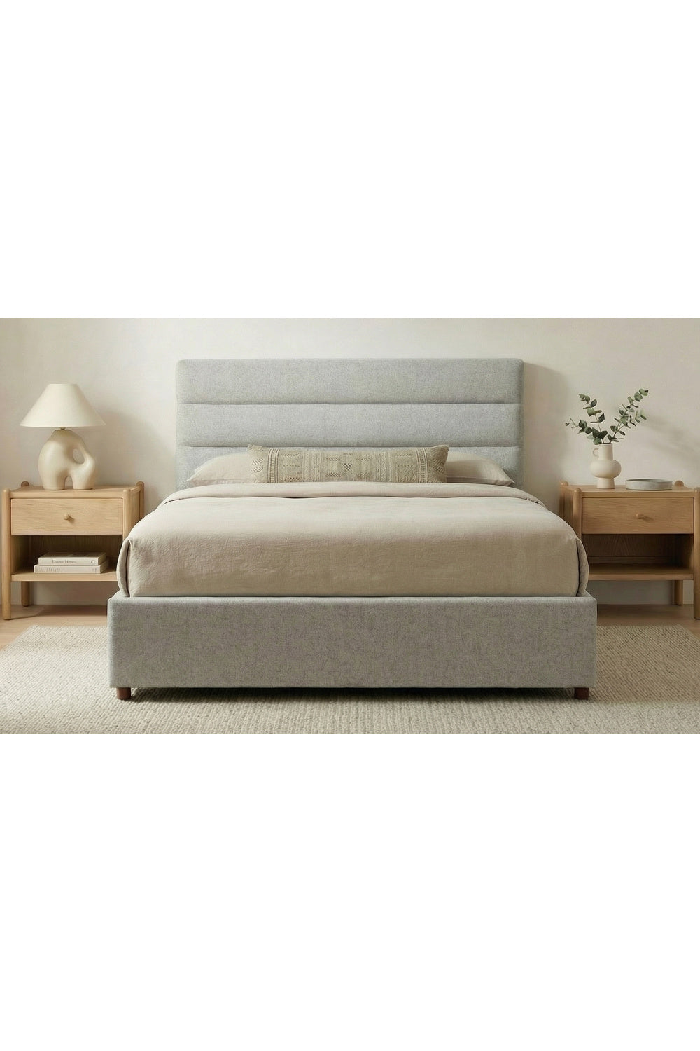   Modern European furniture - Gray Channeled Queen Bed - www.oroa.com | Oroa.com