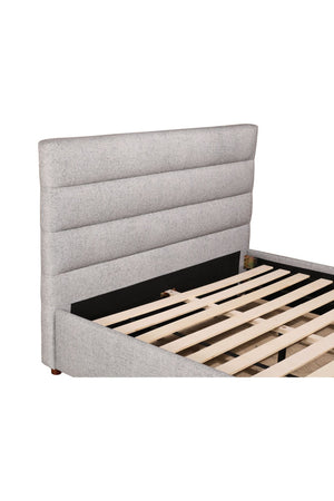   Modern European furniture - Gray Channeled Queen Bed - www.oroa.com | Oroa.com