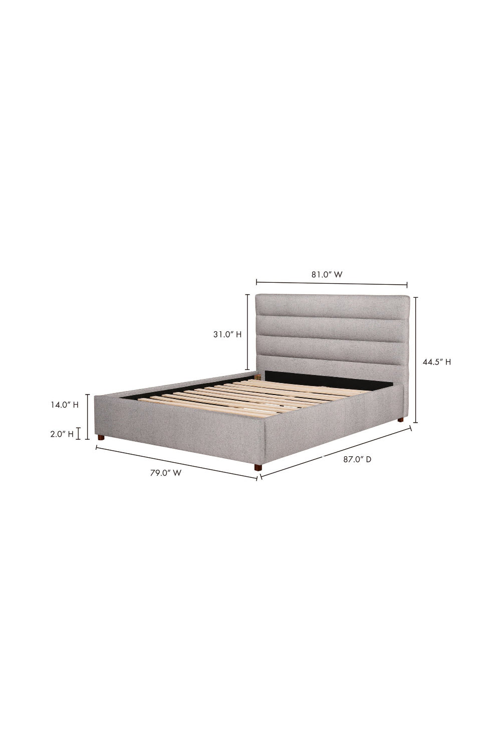   Tufted Gray King Bed | Oroa.com