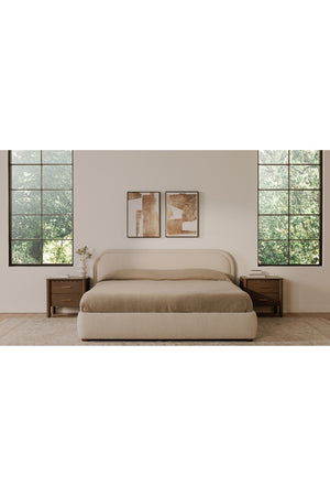   Modern European furniture - Cream Velvet King Bed - www.oroa.com | Oroa.com