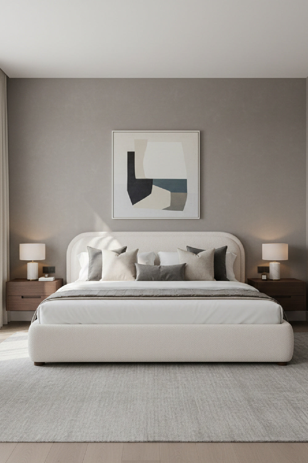   Modern European furniture - Cream Velvet King Bed - www.oroa.com | Oroa.com