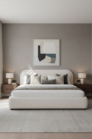   Modern European furniture - Cream Velvet King Bed - www.oroa.com | Oroa.com