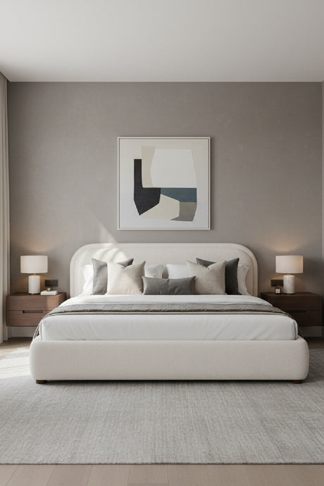   Modern European furniture - Cream Velvet King Bed - www.oroa.com | Oroa.com