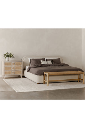   Modern European furniture - Cream Velvet King Bed - www.oroa.com | Oroa.com