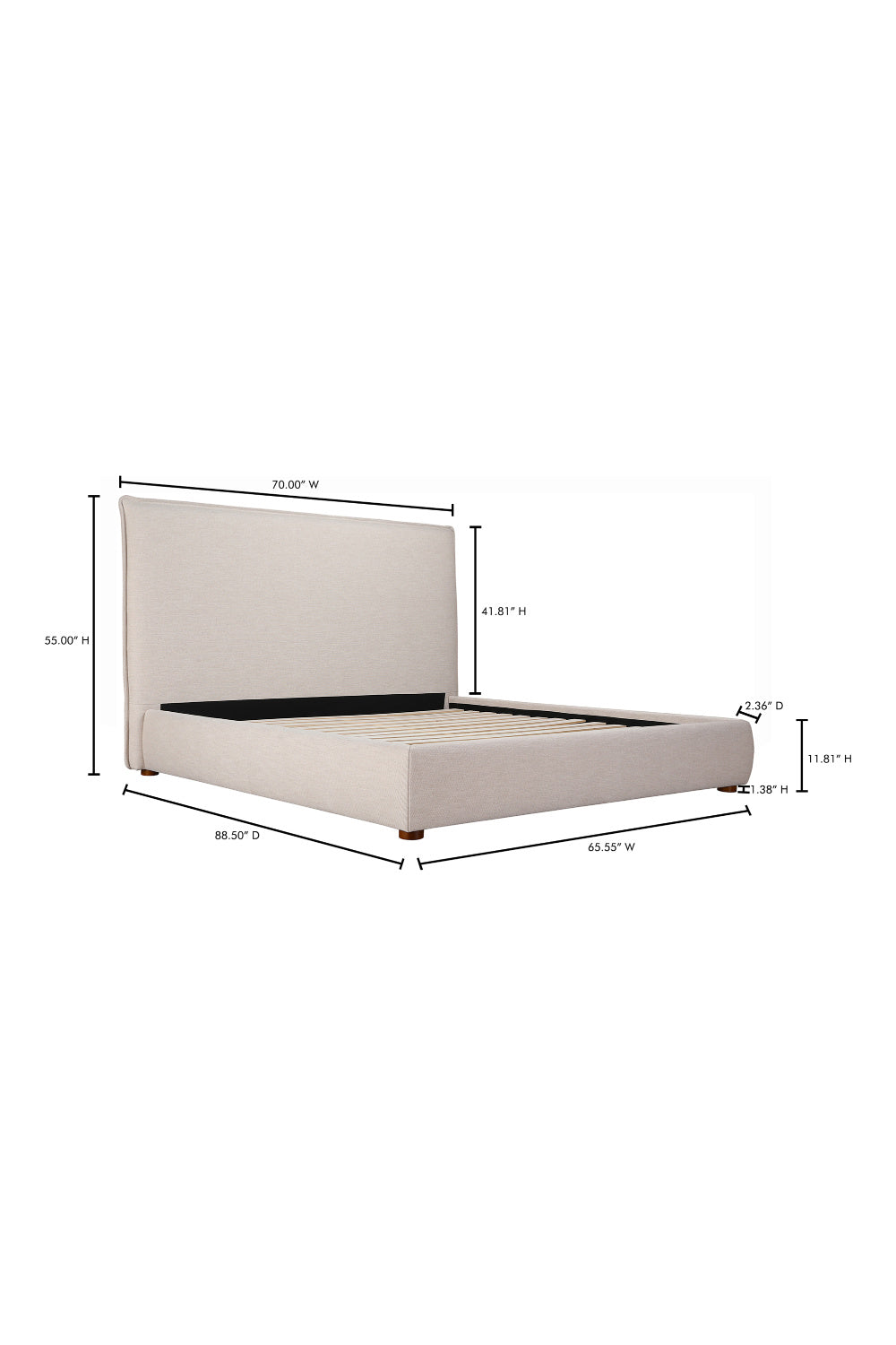   Modern European furniture - Beige Linen Blend Bed - www.oroa.com | Oroa.com