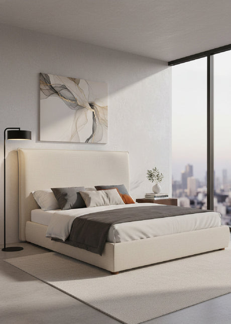   Modern European furniture - Beige Linen Blend Bed - www.oroa.com | Oroa.com