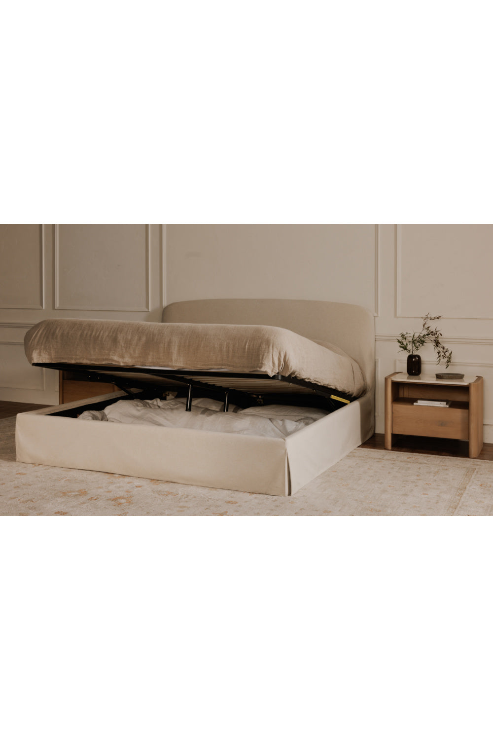   Modern European furniture - Cream Storage Bed - www.oroa.com | Oroa.com