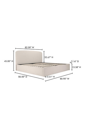   Modern European furniture - Cream Storage Bed - www.oroa.com | Oroa.com