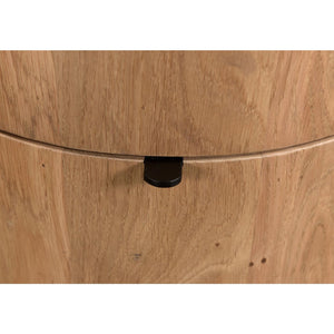   Modern European furniture - Natural Oak Round 2-Drawer Nightstand - www.oroa.com | Oroa.com