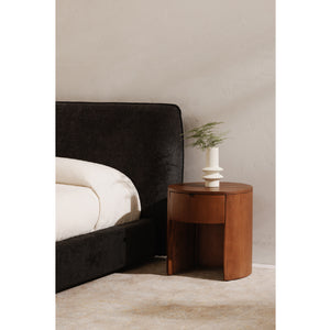   Modern European furniture - Oak Round 1-Drawer Nightstand - www.oroa.com | Oroa.com