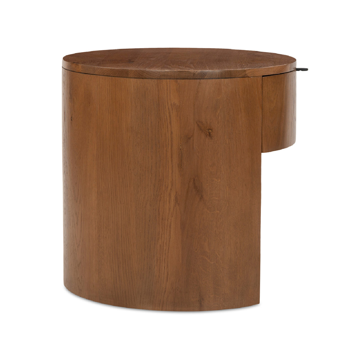   Modern European furniture - Oak Round 1-Drawer Nightstand - www.oroa.com | Oroa.com