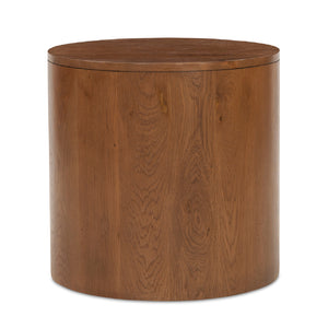   Modern European furniture - Oak Round 1-Drawer Nightstand - www.oroa.com | Oroa.com