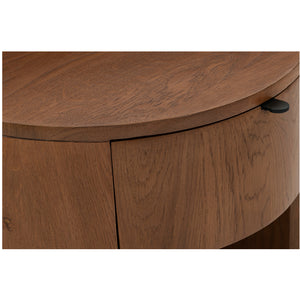   Modern European furniture - Oak Round 1-Drawer Nightstand - www.oroa.com | Oroa.com