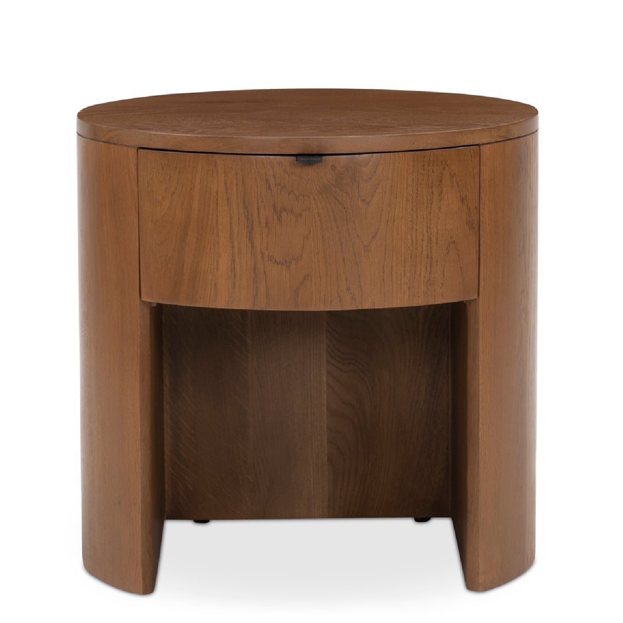   Modern European furniture - Oak Round 1-Drawer Nightstand - www.oroa.com | Oroa.com