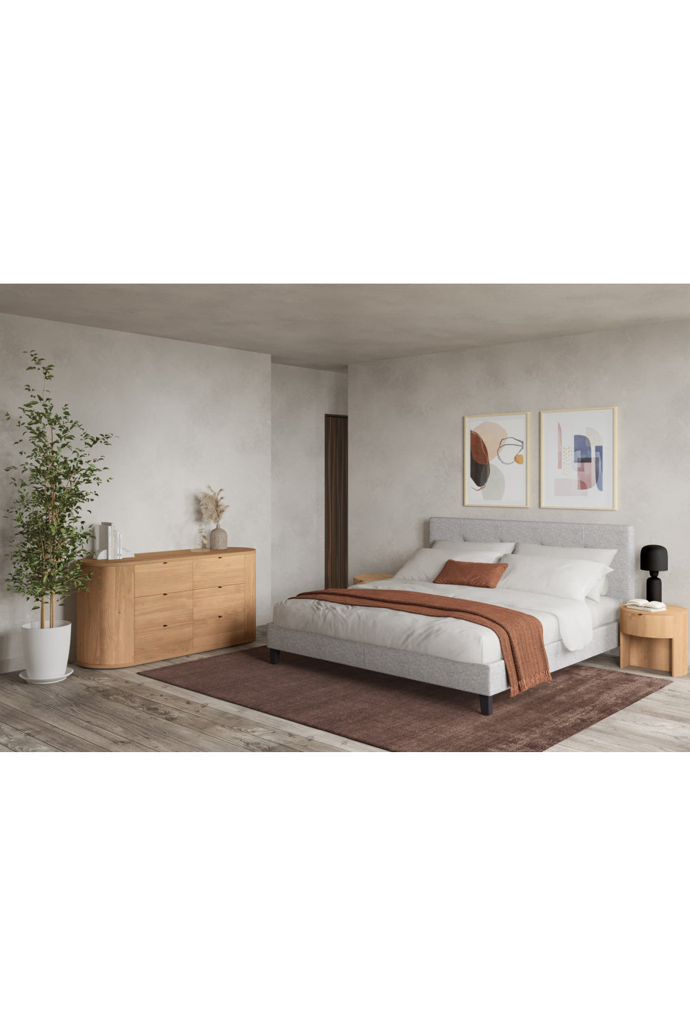   Modern European furniture - Oak Round 1-Drawer Nightstand - www.oroa.com | Oroa.com