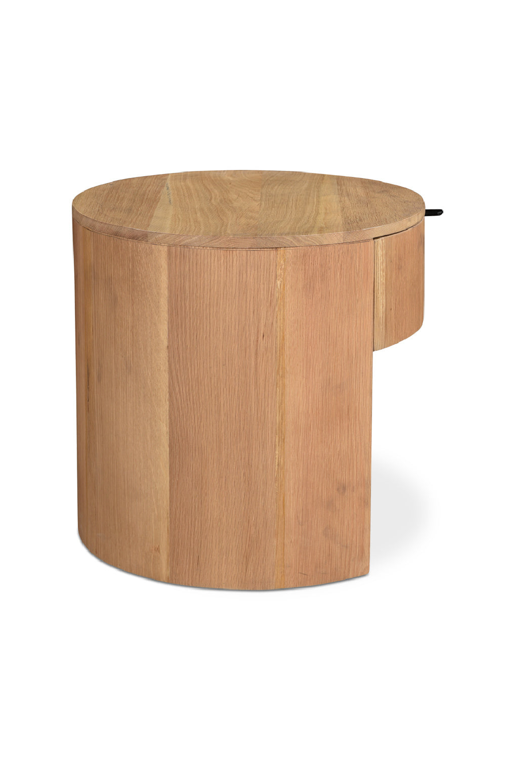   Modern European furniture - Oak Round 1-Drawer Nightstand - www.oroa.com | Oroa.com