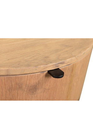   Modern European furniture - Oak Round 1-Drawer Nightstand - www.oroa.com | Oroa.com