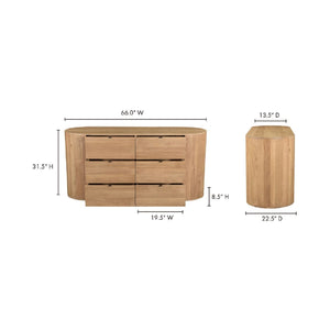   Modern European furniture - Natural Oak 6-Drawer Dresser - www.oroa.com | Oroa.com