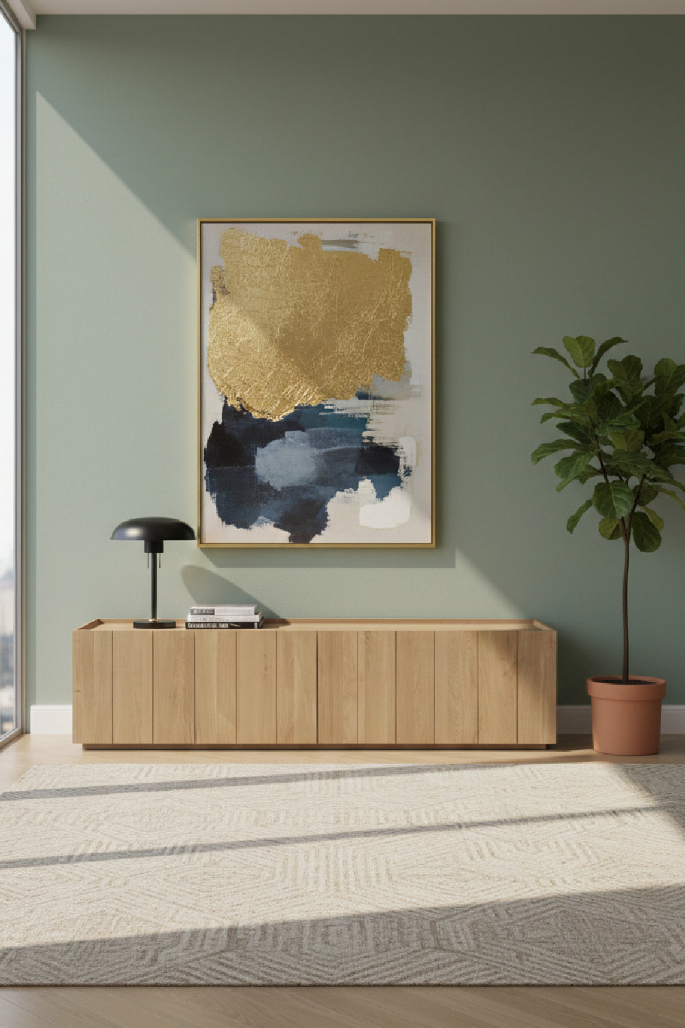   Modern European furniture - Natural Oak 4-Door Media Cabinet - www.oroa.com | Oroa.com