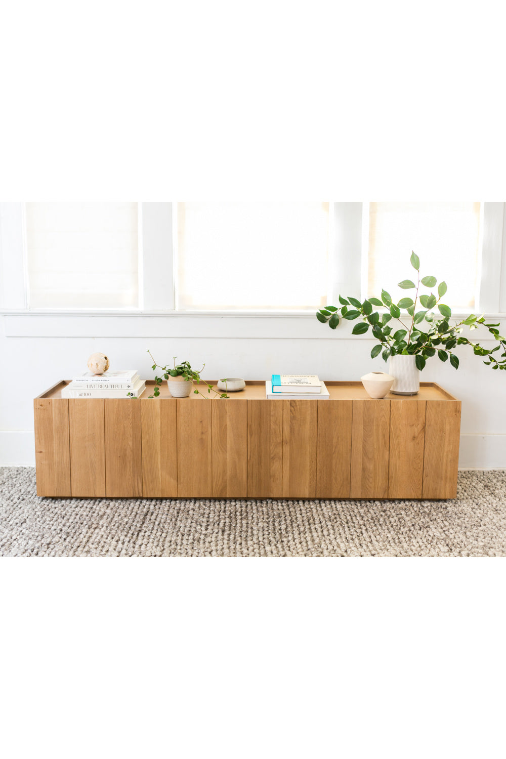   Modern European furniture - Natural Oak 4-Door Media Cabinet - www.oroa.com | Oroa.com