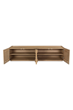   Modern European furniture - Natural Oak 4-Door Media Cabinet - www.oroa.com | Oroa.com