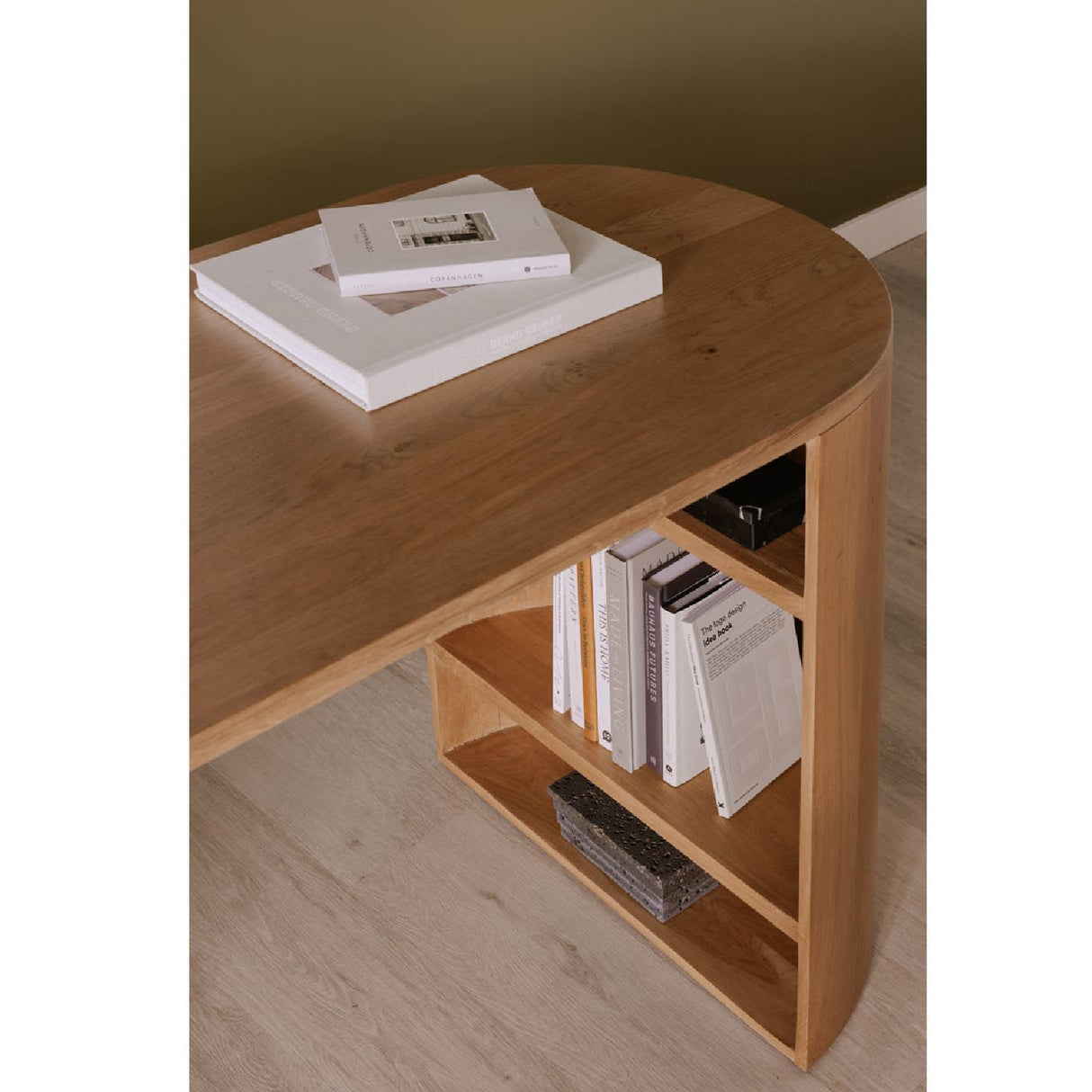   Modern European furniture - Natural Oak 3-Open Shelf Desk - www.oroa.com | Oroa.com