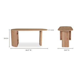   Modern European furniture - Natural Oak 3-Open Shelf Desk - www.oroa.com | Oroa.com