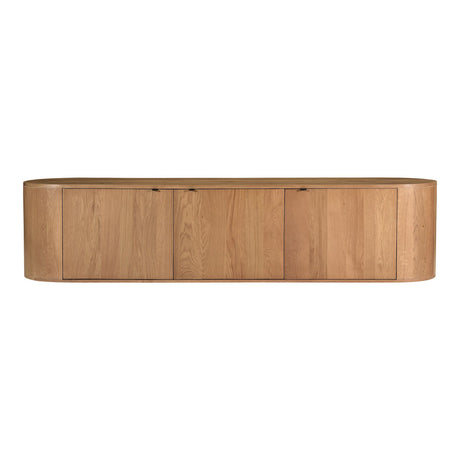   Modern European furniture - Natural Oak 3-Door Media Bench - www.oroa.com | Oroa.com