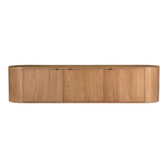 Modern European furniture - Natural Oak 3-Door Media Bench - www.oroa.com