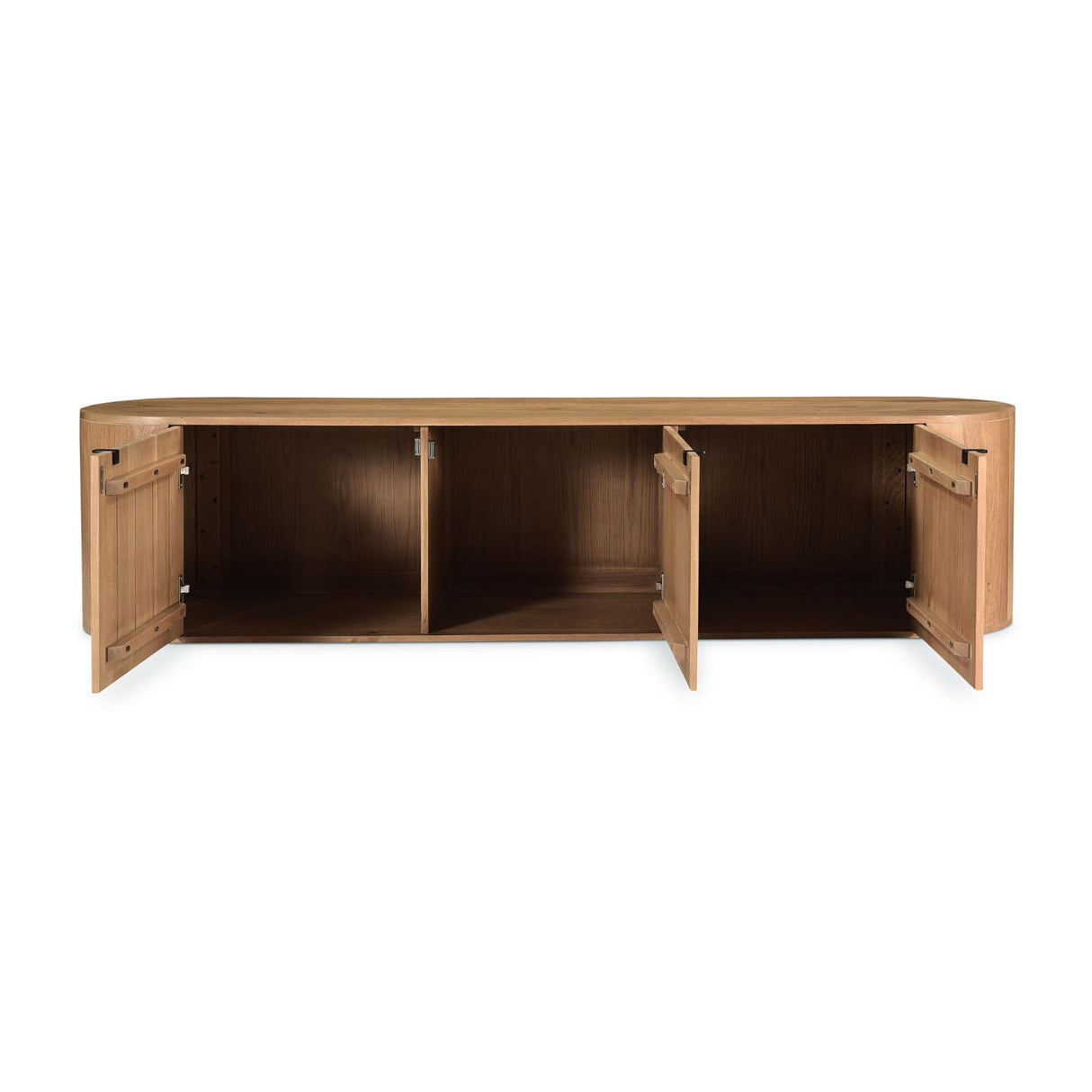   Modern European furniture - Natural Oak 3-Door Media Bench - www.oroa.com | Oroa.com