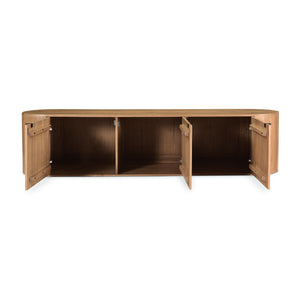   Modern European furniture - Natural Oak 3-Door Media Bench - www.oroa.com | Oroa.com