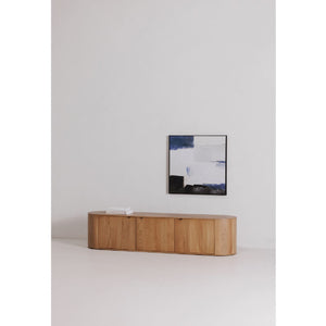   Modern European furniture - Natural Oak 3-Door Media Bench - www.oroa.com | Oroa.com