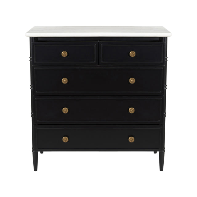 Modern European furniture - Black 5-Drawer Chest - www.oroa.com