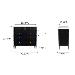   Modern European furniture - Black 5-Drawer Chest - www.oroa.com | Oroa.com