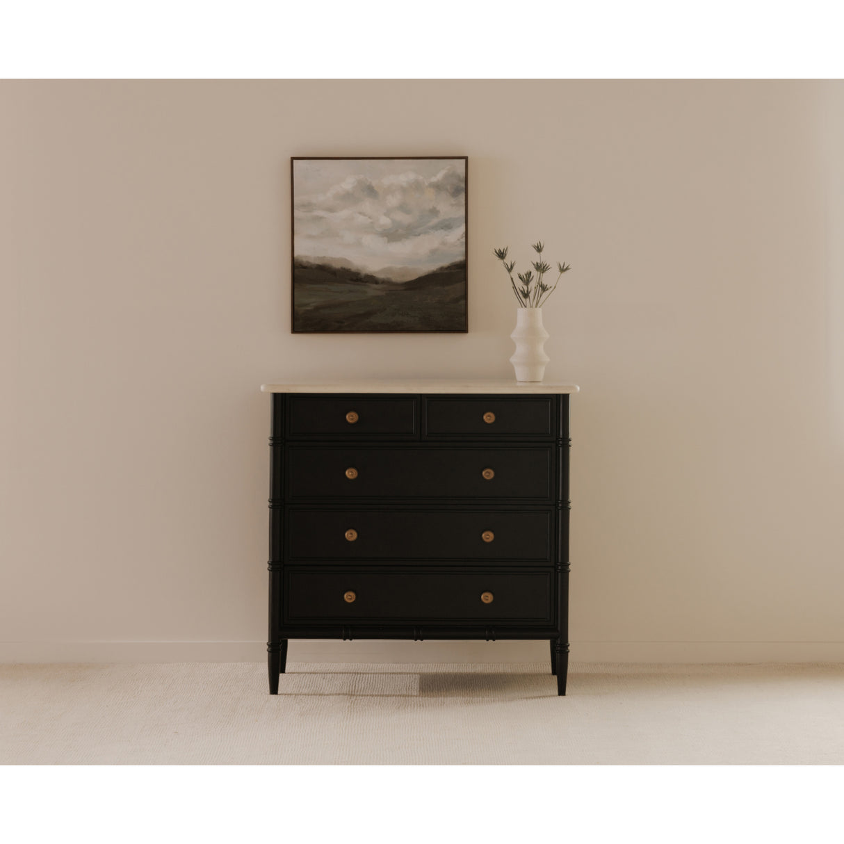   Modern European furniture - Black 5-Drawer Chest - www.oroa.com | Oroa.com
