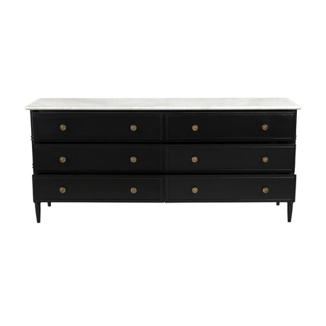   Modern European furniture - Black 6-Drawer Chest - www.oroa.com | Oroa.com