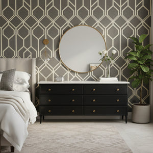   Modern European furniture - Black 6-Drawer Chest - www.oroa.com | Oroa.com