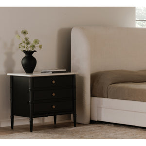   Modern European furniture - Black 3-Drawer Nightstand - www.oroa.com | Oroa.com