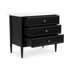   Modern European furniture - Black 3-Drawer Nightstand - www.oroa.com | Oroa.com