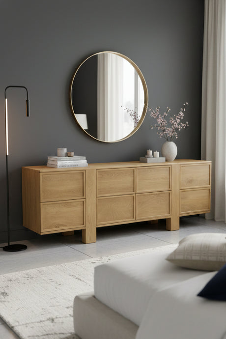   Modern European furniture - Japandi Oak 8-Drawer Dresser - www.oroa.com | Oroa.com