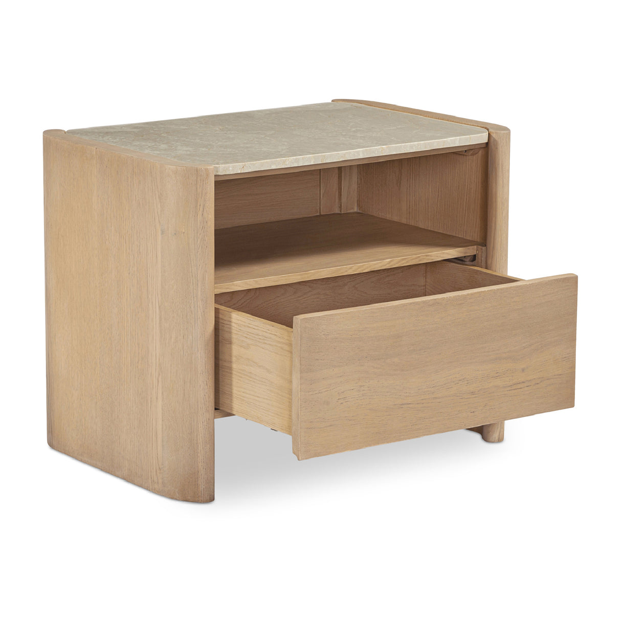   Modern European furniture - Marble Top Oak Nightstand - www.oroa.com | Oroa.com