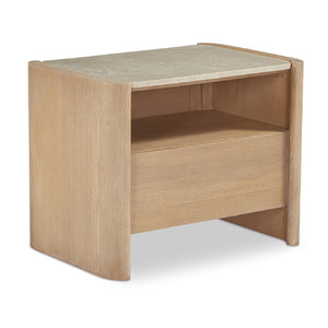  Modern European furniture - Marble Top Oak Nightstand - www.oroa.com | Oroa.com