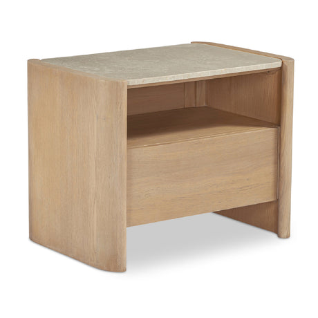   Modern European furniture - Marble Top Oak Nightstand - www.oroa.com | Oroa.com